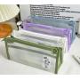 Gelory Custom Large Capacity Waterproof Stationery Bag Double-Layer Transparent Frosted Triangular Pencil Box