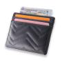 Quilted card wallet RFID quilted genuine leather card holder with logo