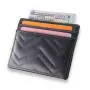 Quilted card wallet RFID quilted genuine leather card holder with logo