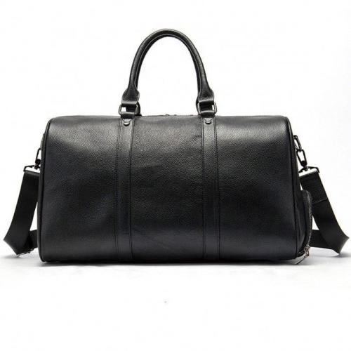 Big Capacity Genuine Leather Travel Bag for Men Black High Quality Mens Sports Bags