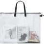 Portfolio Bag Poster Storage Bag with Handle and Zipper 19 x 25 Inch Organizer Transparent Bag
