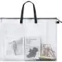 Portfolio Bag Poster Storage Bag with Handle and Zipper 19 x 25 Inch Organizer Transparent Bag