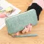 New Ladies Simple Wallet with Long Zipper Clutch Bag Cross-Border Embossed Mobile Phone and Banknote Clip Waterproof
