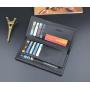 ZR756 Man Wallet Long Card Holder Card Positions Case Open Frosting Purse Retro Money Clip Billfold Dollars PU Open Wallet