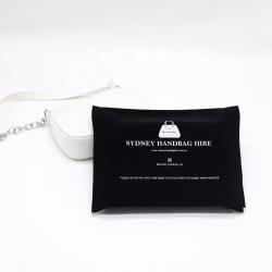 Custom White Logo Large Velvet Envelope Gift Packaging Dust Bag For Hand Bag Envelope Velvet Jewelry Pouch