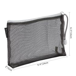 Gelory Portable Durable Travel Toiletry Pouch Nylon Mesh Cosmetic Makeup Organizer Bag with Zipper