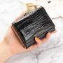 2024 New Arrival Retro Crocodile print PU Folding Small Wallet Cute Multi-card Short Coin Purse Driver's License Wallet for Girl carteras para mujer