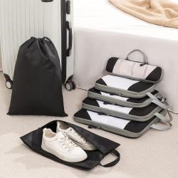 custom printing portable 7 piece waterproof travel essentials accessories luggage suitcase organizer bag set  packing cubes