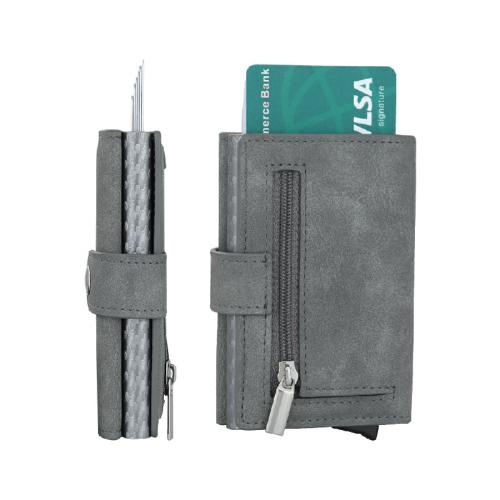 Wholesale Men's Luxury Private Factory Oem Leather Automatic Pop Up Wallet RFID Protected Aluminum Card Case OEM Card Holder