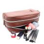 Custom brand vintage leather travel toilet bag, high quality vegan leather wash bag for men