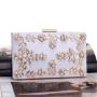 New Woman Fashion Handbag Custom Pure Color Pu Leather Banquet Dinner Bag Hook Elegent Wholesale Pearl Flowers Evening Bag