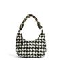 Wholesale Woven Fabric Houndstooth Women Handbag Tweed Fabric Oem Purses And Handbags