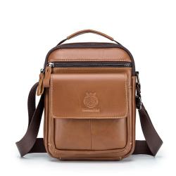 XL282 Best-selling Genuine Leather Men's Shoulder Bag Daily Life Multi-layer Large Capacity Handbag Wear-resistant Durable Bag