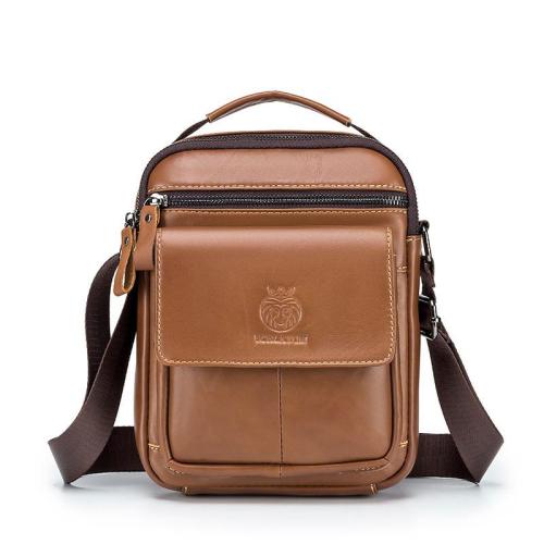 XL282 Best-selling Genuine Leather Men's Shoulder Bag Daily Life Multi-layer Large Capacity Handbag Wear-resistant Durable Bag