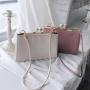 High Quality Women's Summer Messenger Bag New Fashionable Square Design with PU & Polyester Lining Dual Handle Decoration Chains
