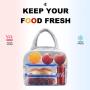Gelory Factory Hot Selling Daisy Print Foldable Insulated Lunch Bag Thermal Reusable Polyester Tote Lunch Box For Adult And Kids