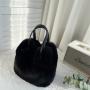 Pure Color Large Capacity Plush Crossbody Bag Artificial Rabbit Hair Bucket Tote Bag Magnetic Button Single Shoulder Handbag
