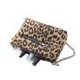 Winter collection leopard bag hot selling new design moon shape handbag with metal chain