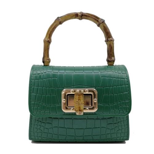 2024 Wholesale Crocodile Bamboo Handle Small Jelly Bag Handbag With Mini Removable Strap