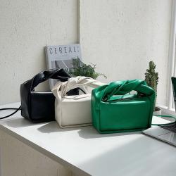 Summer new female fashion creativity woven handbag trend solid color shoulder cross-body bag personality retro small square bag
