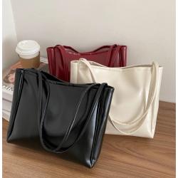 Women's Large Capacity Pure Color PU Leather Crossbody Shoulder Bag Fashionable Bolsas para Mujer