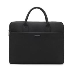 HR157 Wholesale Customized Logo Portable Zipper File Bags Oxford Cloth Black Briefcase for Men Office Data Bag Meeting Package