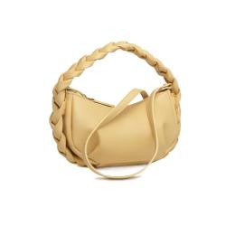 2024 Simple Designer Women's Shoulder Crossbody Bag Vegan Leather Ladies Sling Bags With Woven Handle