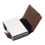 Leather Pop Up Card Holder Wallet Aluminum Metal Pop Up Card Case Metal Wallets