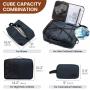 LOVEVOOK 40L 50L Flight Approved Carry on Laptop Bags with Lock 15.6 17 18 inch Men Women Travel Backpacks with 3 Packing Cubes