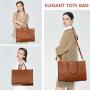 LOVEVOOK 15.6 inch Work Business Leather Laptop Tote Bags for Women Ladies 2pcs Waterproof Office Computer Shoulder Handbag Bags