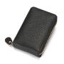 CUIKCA Fashion Lychee Pattern PU Leather Unisex RFID Card Holders Zipper Wallet Driver's License Business ID & Credit Card Case