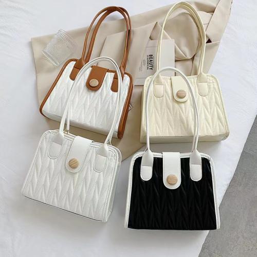 2024 New Fashion Simple Capacity Single Shoulder Bag  Chain Diagonal Pu Leather Customs Tote Bag Embroidery Thread Bag