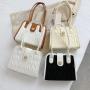 2024 New Fashion Simple Capacity Single Shoulder Bag  Chain Diagonal Pu Leather Customs Tote Bag Embroidery Thread Bag