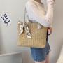 Large Capacity Rattan Tote Bag Fashion Straw Braided Handbags  Beach Bag for Women