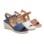 Sandalias Verano Mujer Fashion Ladies Platform Mid Heels Espadrilles Peep Toe Denim Straw Woven Wedge Heel Sandals For Women