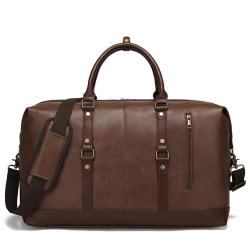 Custom OEM High quality Waterproof PU Leather Travel Luggage Weekender Overnight Duffel Bag Gym Sports Tote Duffle Bag For Men