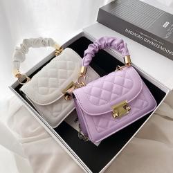 Korean Diamond Lattice Shoulder Bag Women's Messenger Small Square Chain Bag Wholesale PU Ladies Shoulder Bag Customs Handbag