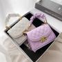 Korean Diamond Lattice Shoulder Bag Women's Messenger Small Square Chain Bag Wholesale PU Ladies Shoulder Bag Customs Handbag