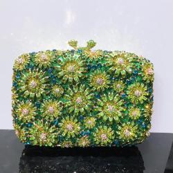 Hollow out metal Purse 2024 New Ladies Party Wedding Handmade Blowball Crystal Diamond Rhinestone Clutch Evening Bags