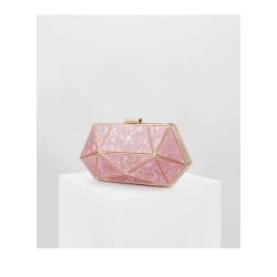 Wholesale acrylic marble evening bags geometric patterns box clutch party bag ladies purse fashion bag women handbags pochette femme