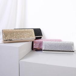 Glitter women long clutch bags with chain shiny dinner dress clutch purses and handbags for women evening bags factory wholesale