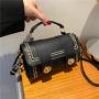 New Pu Fashion Women Bag Leisure High Texture Women's Handbag Solid Color Buckle Fashion Splicing Single Shoulder Messenger Bag