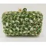 Handmade Crystal hollowed-out chain shoulder diamond evening bag clutch small square glass dress women's bag