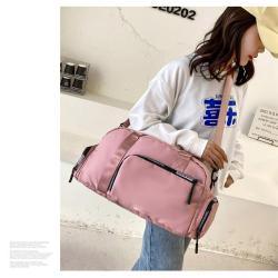 ZWY143 Large Custom Logo Oxford Waterproof Dry Wet Personalized Zipper Sport Gym Travel Sneaker Duffel Bag with Shoe Compartment