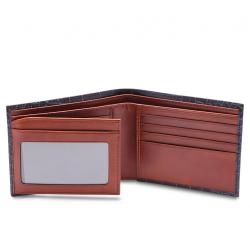 Trifold leather wallet high quality wallet gift full grain croco leather men wallet