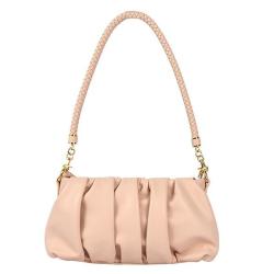 Retro Women Pleated Cloud Bag 2022 PU Leather Wrinkled Handle Armpit Bag Tote Ruched Wild Female Purse Hand bags