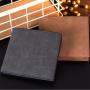 Factory custom pu leather wallet men with 5 credit card slots and 1 button coin pouch