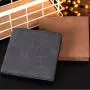 Factory custom pu leather wallet men with 5 credit card slots and 1 button coin pouch