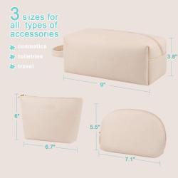 Gelory Cosmetic Bag Set Brush Holder Portable Multiple Size Cosmetic Toiletry Bags for Women