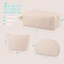 Gelory Cosmetic Bag Set Brush Holder Portable Multiple Size Cosmetic Toiletry Bags for Women